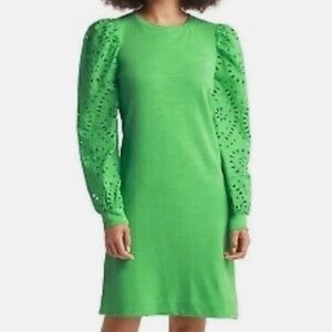 Lilly Pulitzer Vibrant Green Lace Sleeve Dress